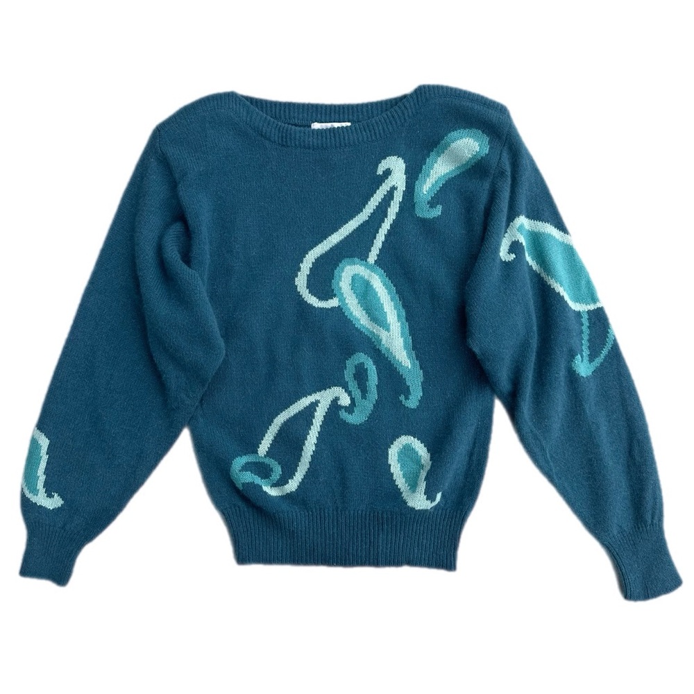 Deadstock vintage Setiage paisley sweater-lambswool/angora/nylon size S